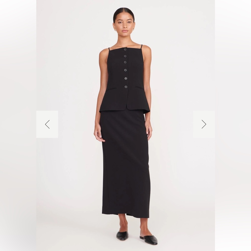 STAUD Black Skirt and Top set - size 4 skirt, S top